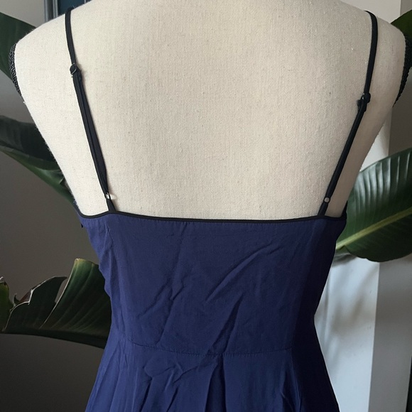 Cooperative Navy Blue Dress with Black Lace Up Front - Picture 3 of 4